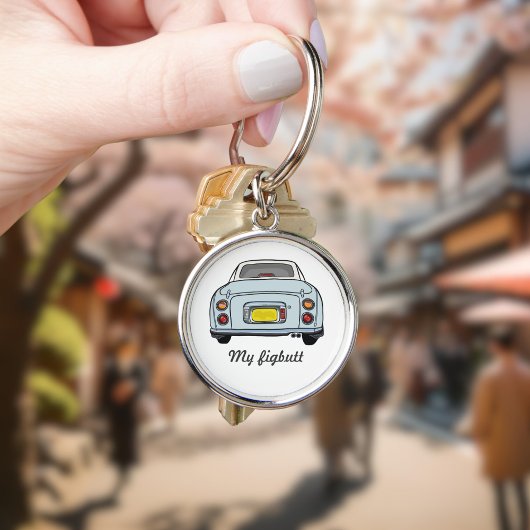 フィギュア可愛い淡い色のアクアブルーfigaroキーチェーン キーホルダー