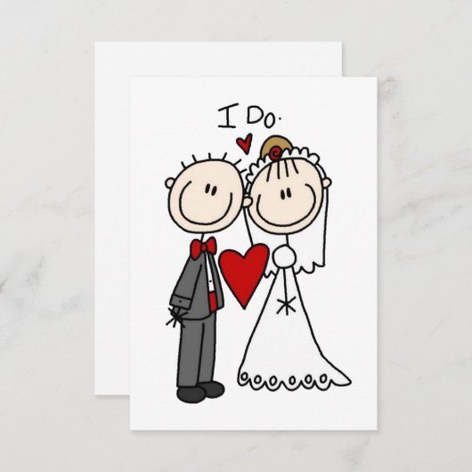 フィギュア結婚のカップルの挨拶を追加 招待状 (正面/裏面)