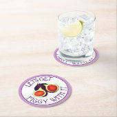 フィギュスのベジタリアンでフィギーおもしろいを取ろう ラウンドペーパーコースター (インサイチュ)