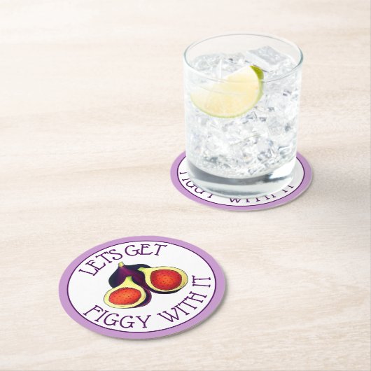 フィギュスのベジタリアンでフィギーおもしろいを取ろう ラウンドペーパーコースター (インサイチュ)