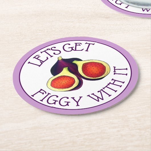 フィギュスのベジタリアンでフィギーおもしろいを取ろう ラウンドペーパーコースター (アングル)