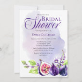 フィギュスボホパープル |ペリフローラブライダルシャワー 招待状 (正面)