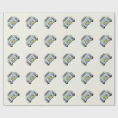 フィギュレーションアクア淡い色のフィガロカーラッピング紙 ラッピングペーパー (フラット)