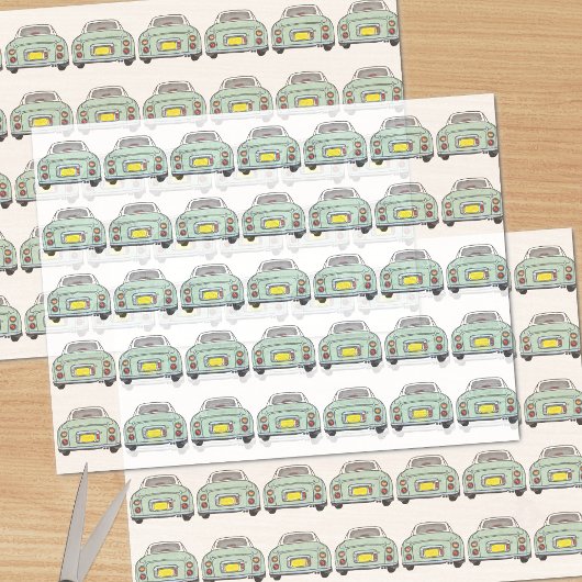 フィギュレーショングリーンフィガロカーパターンティッシュペーパー 薄葉紙