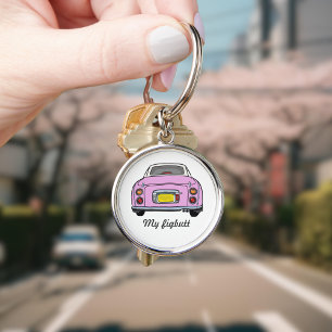 フィギュレーションピンクおもしろいフィガロ車の運転名 キーホルダー