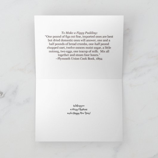 フィギープリンレシピかわいい手描き カード (内部)