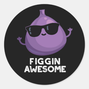 フィギ素晴らしンおもしろいフルーツFig Pun Dark BG ラウンドシール