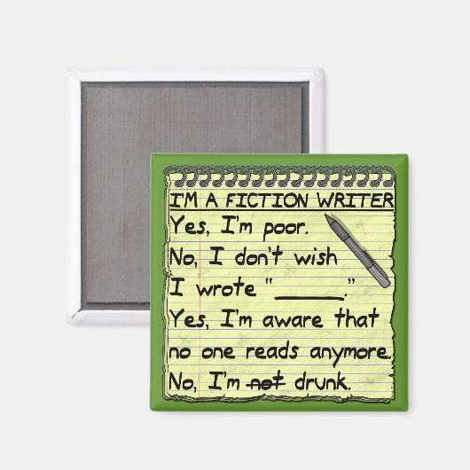 フィクションおもしろいライターの回答シー飲ト マグネット (正面/裏面)