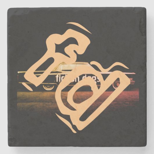 フィクションはコースターの後をつけます ストーンコースター (正面)