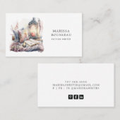 フィクション作家の水彩画読のコーナービジネス 名刺 (正面/裏面)