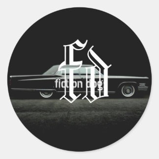 フィクション犬のステッカー ラウンドシール