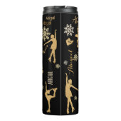 "フィグスケートで滑る"ゴールデンシルエットパーソナライズされたマグ タンブラー (裏面)