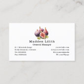 フィグフルーツオーガニック植物学イラストレーション 名刺 (裏面)