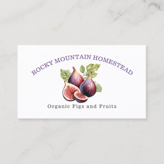 フィグフルーツオーガニック植物学イラストレーション 名刺 (正面)