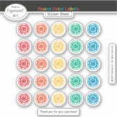 フィグモンドアートによる整理のためのラウンドカラーラベル シール (正面)