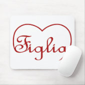 フィグリアドーターイタリアン赤いハート マウスパッド (マウス)