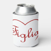 フィグリアドーターイタリアン赤いハート 缶クーラー (缶正面)