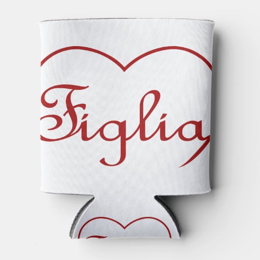 フィグリアドーターイタリアン赤いハート 缶クーラー (正面)