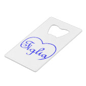 フィグリアドーターブルーイタリアンハート クレジットカード栓抜き (正面アングル)