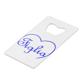 フィグリアドーターブルーイタリアンハート クレジットカード栓抜き (裏面アングル)