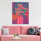 フィサリスオータムプラントブーケカラフルフローラアート キャンバスプリント (インサイチュ (リビング))