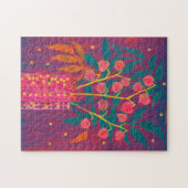 フィサリスオータムプラントブーケカラフルフローラアート ジグソーパズル (横)