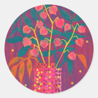 フィサリス中国のランタン秋フローラシール ラウンドシール