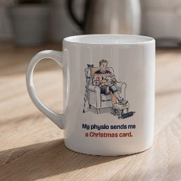 フィジオ(理学療法士)クリスマスカード おもしろいけが人ランナーマグカップ コーヒーマグカップ