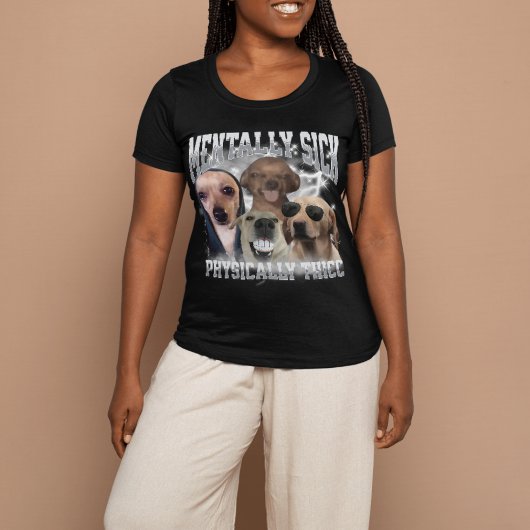 フィジカルに太っちょな面白い犬のミーム ぼろ品 グラフィック Tシャツ