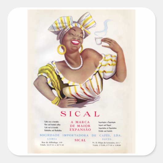 フィジカルコーヒー – ヴィンテージコーヒーAd スクエアシール (正面)