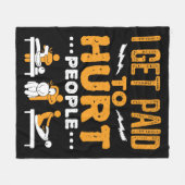 フィジカルセラピーが人を傷つけると給料が上がる フリースブランケット (正面(横))