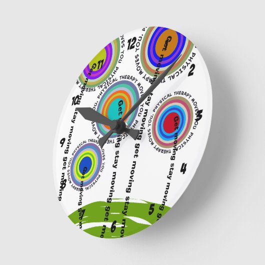 フィジカルセラピーのアートなギフト ラウンド壁時計 (傾斜)