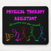 フィジカルセラピーのデザイン補助棒人間たちの マウスパッド (正面)