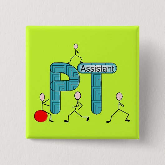 フィジカルセラピーの助手のギフト 缶バッジ (正面)