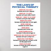 フィジカルセラピーの法則 – おもしろい やる気を起こさせる ポスター (正面)