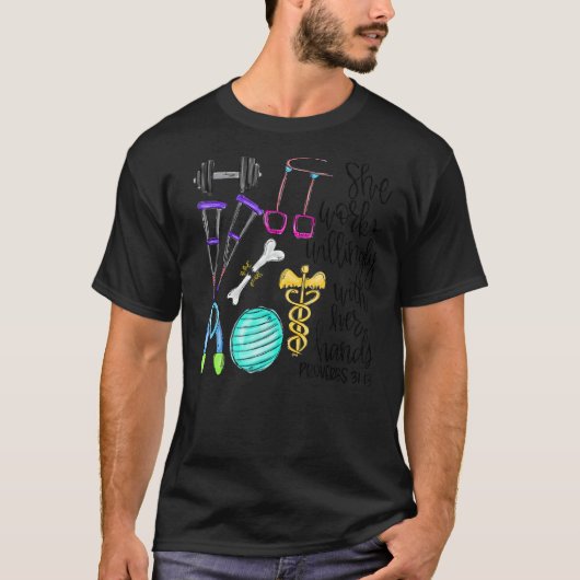 フィジカルセラピーは手で進んで働く Tシャツ (正面)