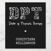 フィジカルセラピーカスタムギフトのDPT医師 ワインラベル (シングルラベル)