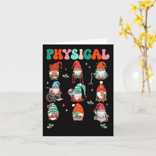 フィジカルセラピークリスマスパートセラピストかわいい格言 カード (黄色い花)