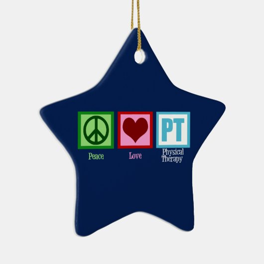 フィジカルセラピースターピースラブPTブルークリスマス セラミックオーナメント (右)