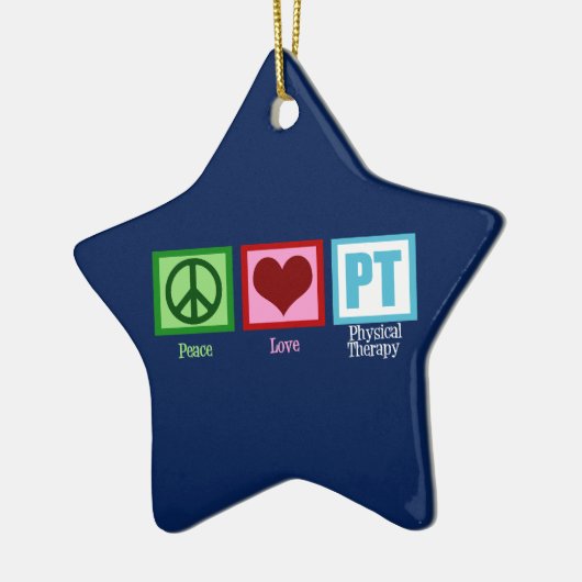 フィジカルセラピースターピースラブPTブルークリスマス セラミックオーナメント (左)