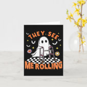フィジカルセラピーハロウィーン彼らは私の転がSpoを見る カード (黄色い花)