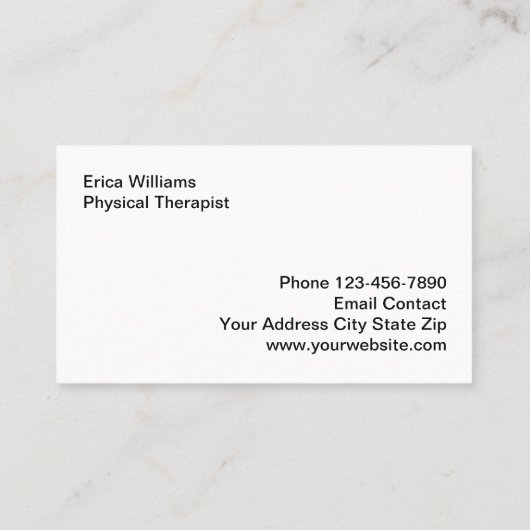 フィジカルセラピー医療トリートメント名刺 名刺 (裏面)