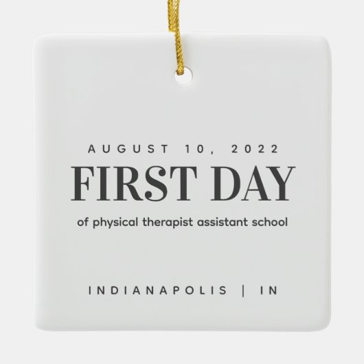 フィジカルセラピー師範学校の初日 セラミックオーナメント (正面)