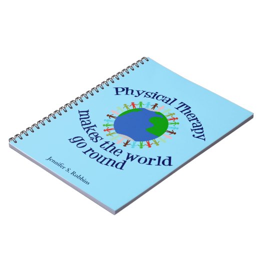 フィジカルセラピー感動的引用文モノグラムPT ノートブック (左側)