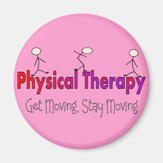 フィジカルセラピー棒人間たちデザイン マグネット (正面)