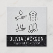 フィジカルセラピー | マッサージセラピスト スクエア名刺 (正面)