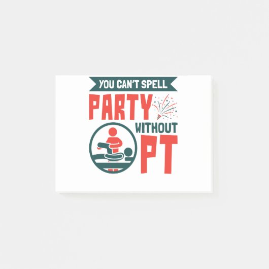 フィジカルセラピーPTなしでパーティーをスペルできない ポストイット (正面)