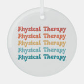 フィジカルセラピーPTレトロPTグラードギフト ガラスオーナメント (正面)