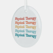 フィジカルセラピーPTレトロPTグラードギフト ガラスオーナメント (正面左)