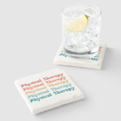 フィジカルセラピーPTレトロPTグラードギフト ストーンコースター (横)